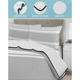 thumbnail image 4 of Quilts Full Size Bedding Set, Farmhouse Grey Lightweight Quilted Comforter, Farmhouse Gray Line Striped Soft Reversible Bedspread Coverlet with Pillow Covers for All Season, 78" x 90", 4 of 7