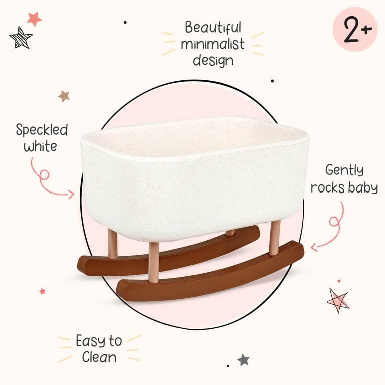 LullaBaby 14-inch Baby Doll & Rocking Bassinet Accessory Set