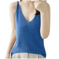 thumbnail image 2 of QUNYINEY Solid Womens Tank Tops Casual Sleeveless Camisole V Neck Shirts Knit Loose Tank Tops, 2 of 4
