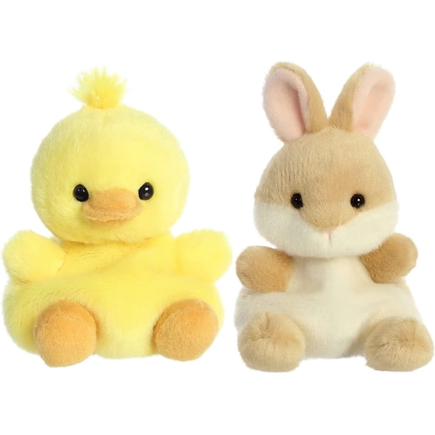 Juego de 2 juguetes de peluche Aurora Palm Pals Darling Duck/Ella Bunny