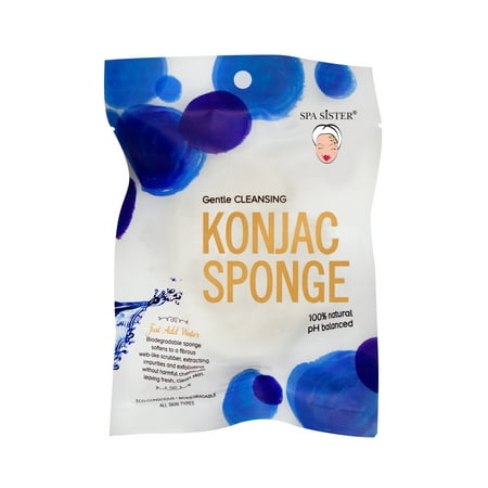 Spa Sister Konjac Sponge Bag, Pure White