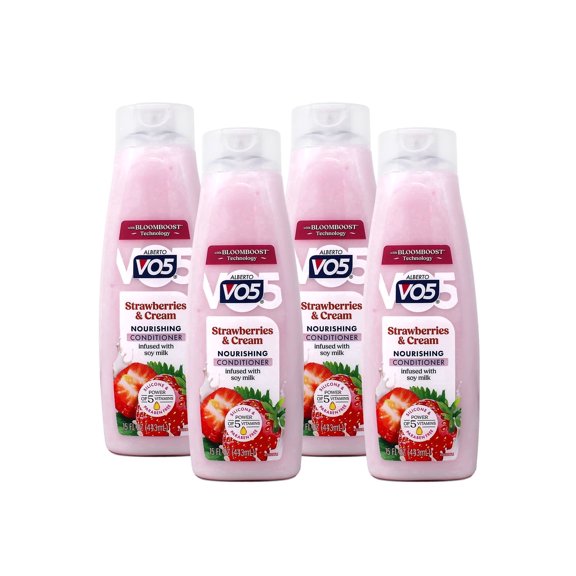 4 Pk VO5 Moisture Milks Moisturizing Conditioner Strawberries & Cream 12.5oz Eac
