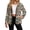Brown Teal Aztec Cowhide, variant on Women's Fuzzy Jacket Coat Warm Shacket Brown Teal Aztec Cowhide Snap Closure Outwear Cardigan, Convertible Collar, Sherpa Lined Streetwear, Side Pockets, Loose Fit, X-Large