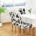 thumbnail image 4 of Dining Room Chair Covers Set of 6, Soft Stretch Kitchen Chair Covers Slipcover Protector, Removable Washable Geometric Parson Chair Covers 6 Pack, Black, 4 of 6