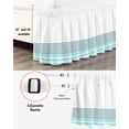 thumbnail image 3 of Turquoise Blue Bed Skirt California King Size 18" Drop Striped Geometric Ruffled Wrap Around Bed Skirts Adjustable Elastic Bedskirt Dust Ruffle for California King Size Bed, 3 of 7
