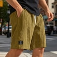 thumbnail image 3 of Mens Lounge Shorts Summer Elastic Waist Textured Relaxed Fit Straight Leg Knee Length Casual Shorts with Pockets, 3 of 6