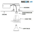 thumbnail image 7 of Nicor Lighting 15512WH 5 in. Baffle Light Fixture Round Downlight Trim - White, 7 of 7