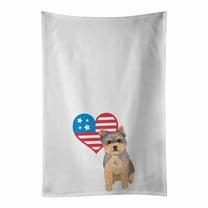 Carolines Treasures WDK4306WTKT 28 x 19 in. Unisex Yorkie Chocolate Puppy Patriotic White Dish Towels Kitchen Towel - Set of 2