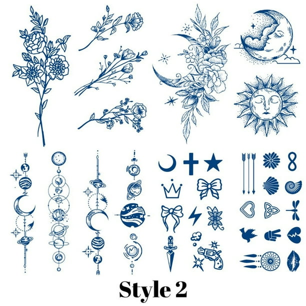 Pegatina de tatuaje para brazo, kit de pegatinas de arte de corazón de amor de luna para hombres y mujeres (corazón de luna) Ndcxsfigh Libre de BPA