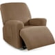 thumbnail image 1 of Nvzi Funda de sofá elástica de jacquard, funda de sofá de forro polar, funda de sillón reclinable para sala de estar, fácil de instalar, lavable, protector de sofá para 1 asiento (caqui oscuro), 1 of 4