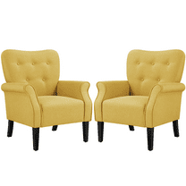 Renwick 2pcs Modern Accent Arm Chair, Yellow
