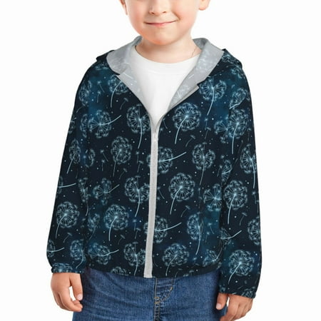 

Lukts Dandelions Print Children s Long-Sleeved Sun Protection Clothing Hooded Sweatshirts for Boys and Girls Outdoor Sports-4 Years