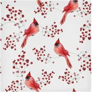 Bestwell Christmas Red Cardinal Berry Watercolor Cloth Napkin Kitchen Dining Table Decor Festive for Gathering Party Favors Seasonal Winter New Year Present 1 Pack 20" 20"
