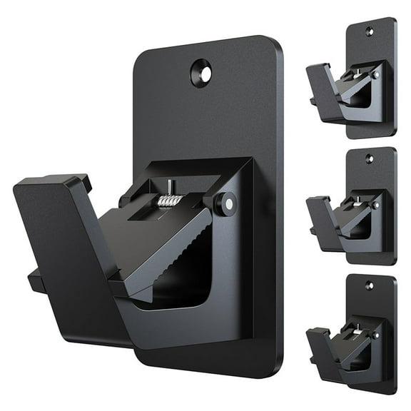 4 * no drill curtain rod brackets-Black