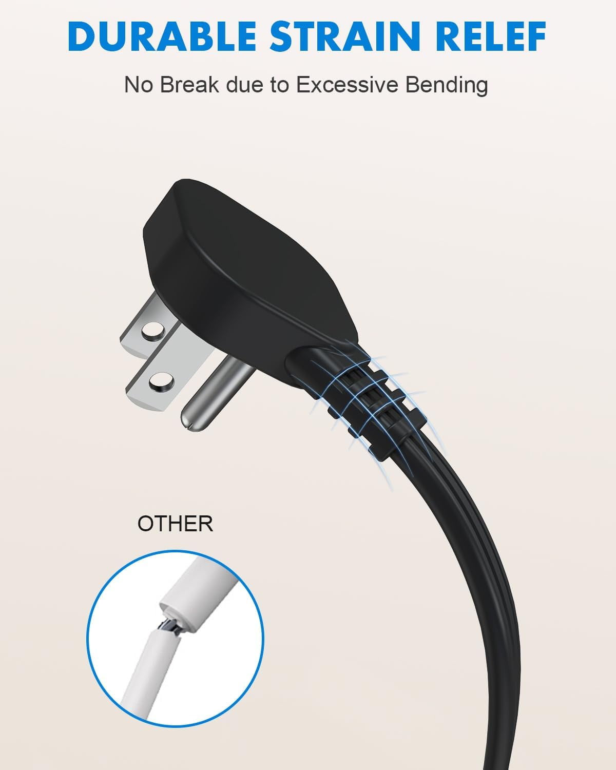 Flat Plug Short Extension Cord 1Ft Low Profile Adapter 3 Prong Indoor Small Grounded Power Cable Outlet Saver 16AWG 13A 1625W Black 2 Pack