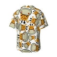 thumbnail image 2 of KLL Giraffes Head Print Men's Shirt Short Sleeve Button Down Summer Cuba Beach Shirts- XX-Large, 2 of 7