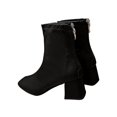 thumbnail image 2 of POROPL Womens Boots Ankle Fashion Chunky Side Zip Up Retro Shoes,Boots for Women Size 6.5, 2 of 3