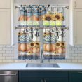thumbnail image 3 of Thanksgiving Theme Kitchen Curtains 3-PC Set Pumpkin Pattern Rustic Fall Style Rod Pocket Design, 3 of 6