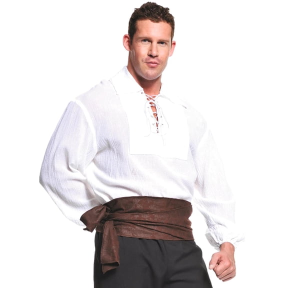 Underwraps Men's White Pirate Shirt Costume - One Size