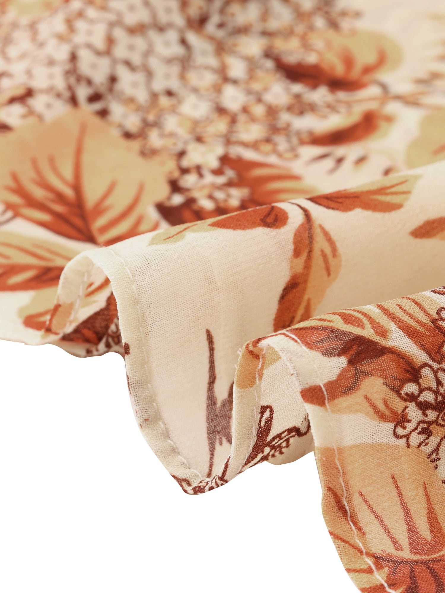 DARING DIVA Women's Floral Summer V Neck Flutter Sleeve Ruffle Dress S Orange Brown