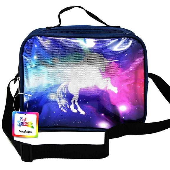 Girls Unicorn Lunch Bag Insulated with Shoulder Strap Galaxy Universe