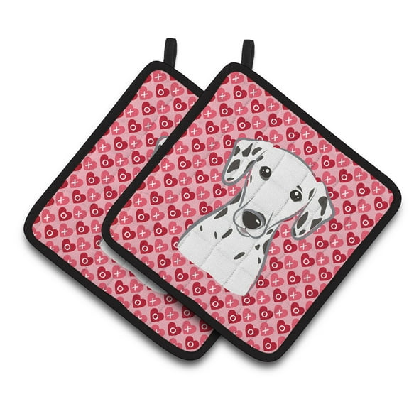 Caroline's Treasures Dalmatian Hearts Pair of Pot Holders