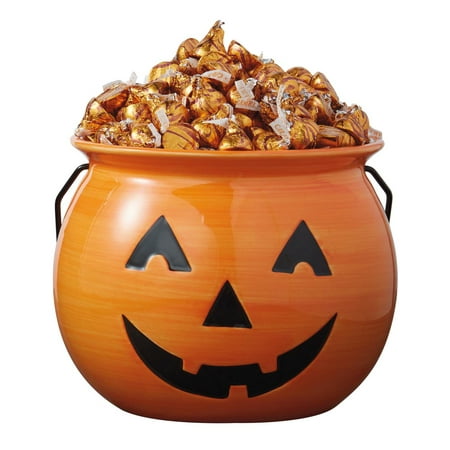 DII Ceramic Jack O Lantern Halloween Candy Bowl For Treat or Tricking, Party Decoartion, Table Décor , 8 x 8 x 6.5
