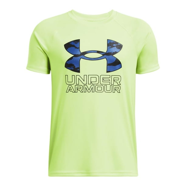 Camiseta Under Armour Boys Tech Hybrid con estampado de manga corta