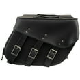 thumbnail image 2 of Xelement X-551-01ZB Zip Off Solid Black PVC Three Strap Motorcycle Saddlebags, 2 of 9