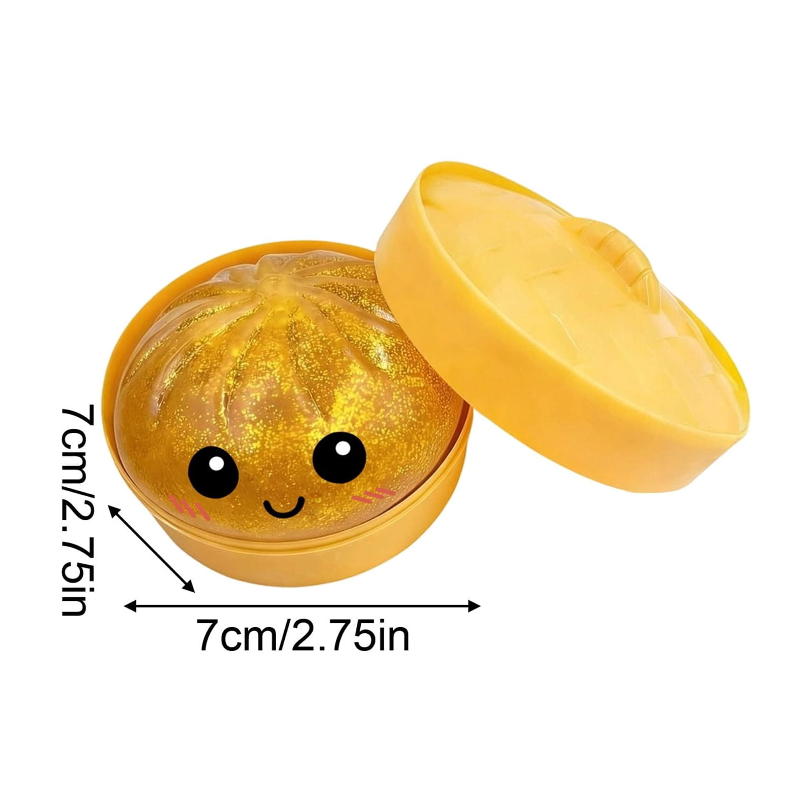 4Pcs Glitter Dumpling Squishy Random Color, Cute Squishy Dumpling Large, Squishy Dumpling Doll with Cute Expressions, Silicone Bun Sensory Fidget Dolls, Hand Pinching Decompression Dolls