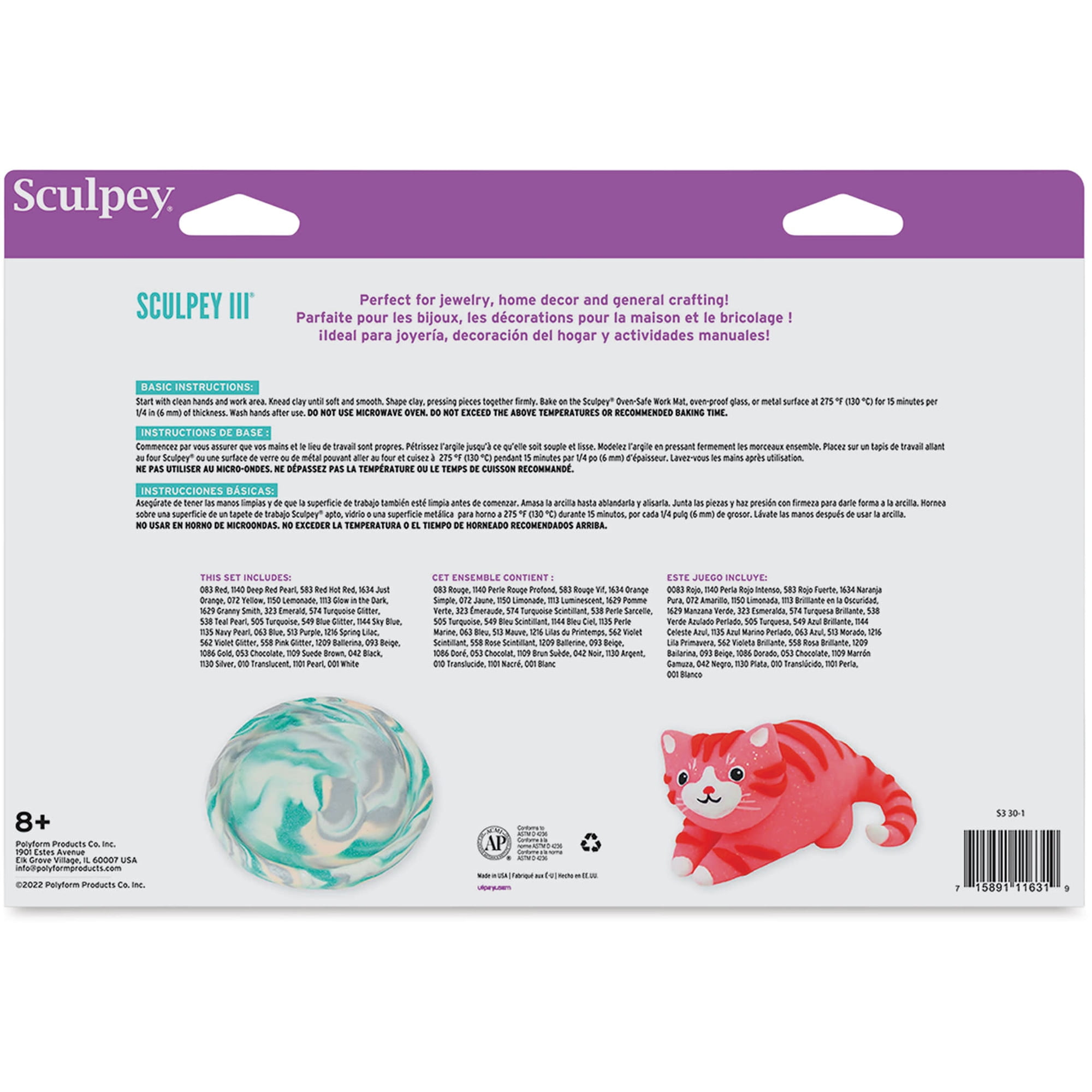Sculpey III: Polymer Clay: Sampler Pack - (30) 1oz - Oven Bake Clay, 30 Colors, Non-Toxic, Sculpting, Create Jewelry & Crafts Projects, Art Supplies
