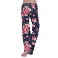 thumbnail image 5 of Edvintorg Women's Casual Loose Wide Leg Pants Harajuku Fashion Flower Print High Waist Pants Summer Wide Leg Long Lounge Pant With Pocket On Clearance, 5 of 6