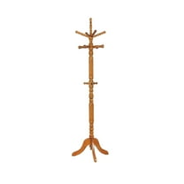 Traditional Wooden Coat Rack With Spining Top, Brown