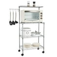 thumbnail image 1 of Zimtown 4-Tier Boulangers Rack de Stockage Rack Four à Micro-Ondes Support avec Crochets de Suspension Chrome, 1 of 4