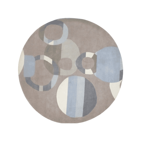Wahi Rugs Hand Knotted Modern Circle Design 7'0" x 7'0" - w518
