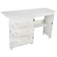 thumbnail image 2 of Mesas Para Máquina De Coser Plegables, Con 3 Estantes De Almacenamiento Mesa De Coser Portátil Con 5 Ruedas Mesa De Coser Blanca Para El Hogar Para La Sala De Estar Para El ANGGREK Folding Sewing Machine Table, 2 of 8