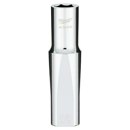 UPC: 0045242589418 | Milwaukee-45-34-9136 1/2 in. Drive 12MM Metric 6-Point Deep Socket with FOUR FLAT Sides