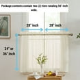 thumbnail image 2 of THD Sofia Floral Rod Pocket Lace Semi Sheer Voile Short Cafe Tiers for Small Windows - 28 x 24 Inch Length (Ivory Tiers, Set of 2), 2 of 6