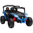 thumbnail image 2 of Qaba 12V Kids Ride On Car Truck with Dual Motors, Rear Suspension, Battery Powered Electric UTV Vehicle with Remote Control for 3-5 Years, Blue, 2 of 9