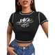 thumbnail image 1 of TRKIYQC Y2k, camiseta de verano para mujer, camisetas con estampado de pequeño ángel, camisetas de manga corta con cuello redondo y puntadas en contraste, Tops cortos para mujer, ropa de calle TRKIYQC  perder, 1 of 7