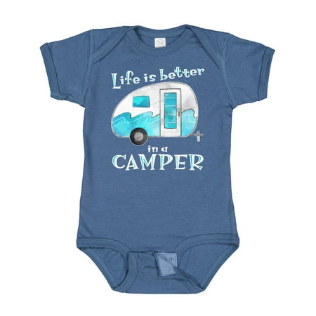 

Inktastic Life is Better in a Camper Blue Gift Baby Boy or Baby Girl Bodysuit