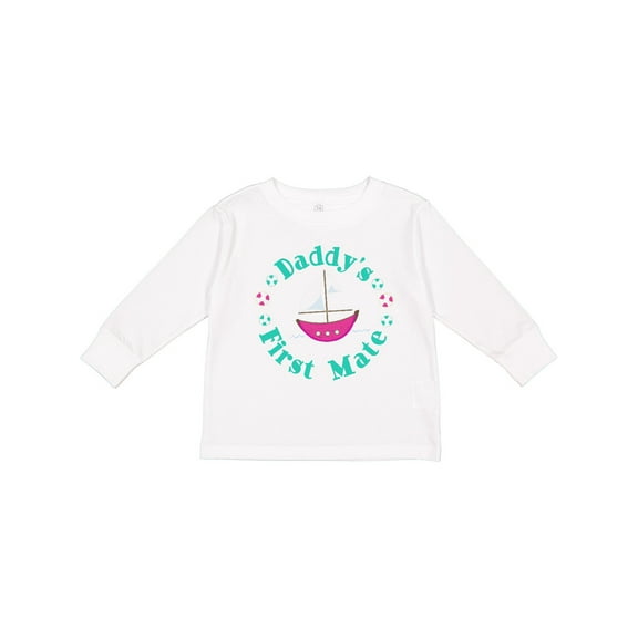 Inktastic Daddys First Mate (girl) Girls Long Sleeve Toddler T-Shirt