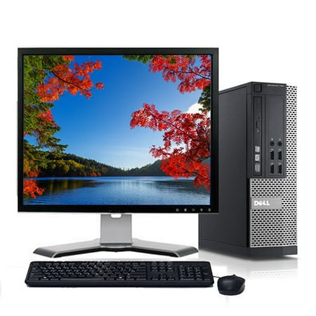 Refurbished Dell Optiplex Windows 10 Pro SFF Desktop Computer with an Intel Quad Core i5 CPU 8GB RAM 1TB HD DVD-RW Wifi and a 19
