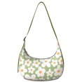 thumbnail image 1 of Sac Bandoulière Croissant Imprimé Marguerite Boho Sangle Réglable Sac à Main Compact en Nylon Parfait pour Sorties Décontractées et Voyages, 1 of 5