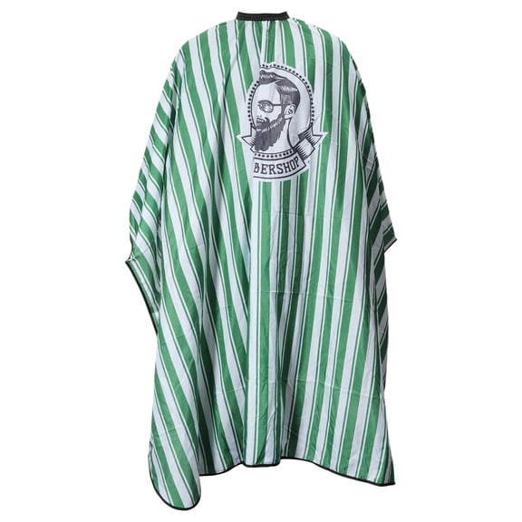 Unique Bargains 1 Pc Vertical Stripes Pattern Cut Barber Cape for Hair Cut Green White 1 Pc