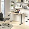 thumbnail image 2 of Giantex Crank Height Adjustable Standing Desk Frame, Manual Hand Crank Workstation Base, Ergonomic Sit to Stand Base w/ Foldable Crank Handle, Hook, Cable Management Rack, Grey, 2 of 8