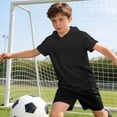 thumbnail image 5 of Jalioing Summer Short Sleeve Hoodies for Kids Casual Plain Hooded Tops Teens Boys Athletic Workout Shirts 5-15 Years, 5 of 9