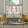 thumbnail image 2 of Yayeee Kitchen Curtains Tier Pair Light Filtering 27"x36" Rod Pocket Short Cafe Window Panel, Yellow Wildflower Pattern, 2 of 7
