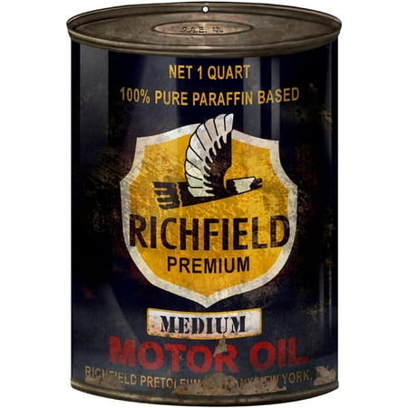 - Reproduction Richfield Motor Oil Can Cutout Sign 7 1/4