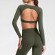 thumbnail image 5 of TaTaai Womens Long Sleeve Cutout Yoga Top Fitted Workout Shirt Breathable Running Training Tight Fit Fitness Sportswear Gift, 5 of 9
